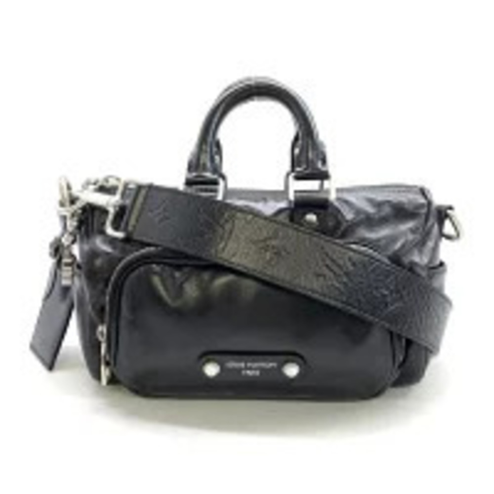 Louis Vuitton Keepall Cargo Bandouliere LV Charm Shoulder Bag Calf Leather Black